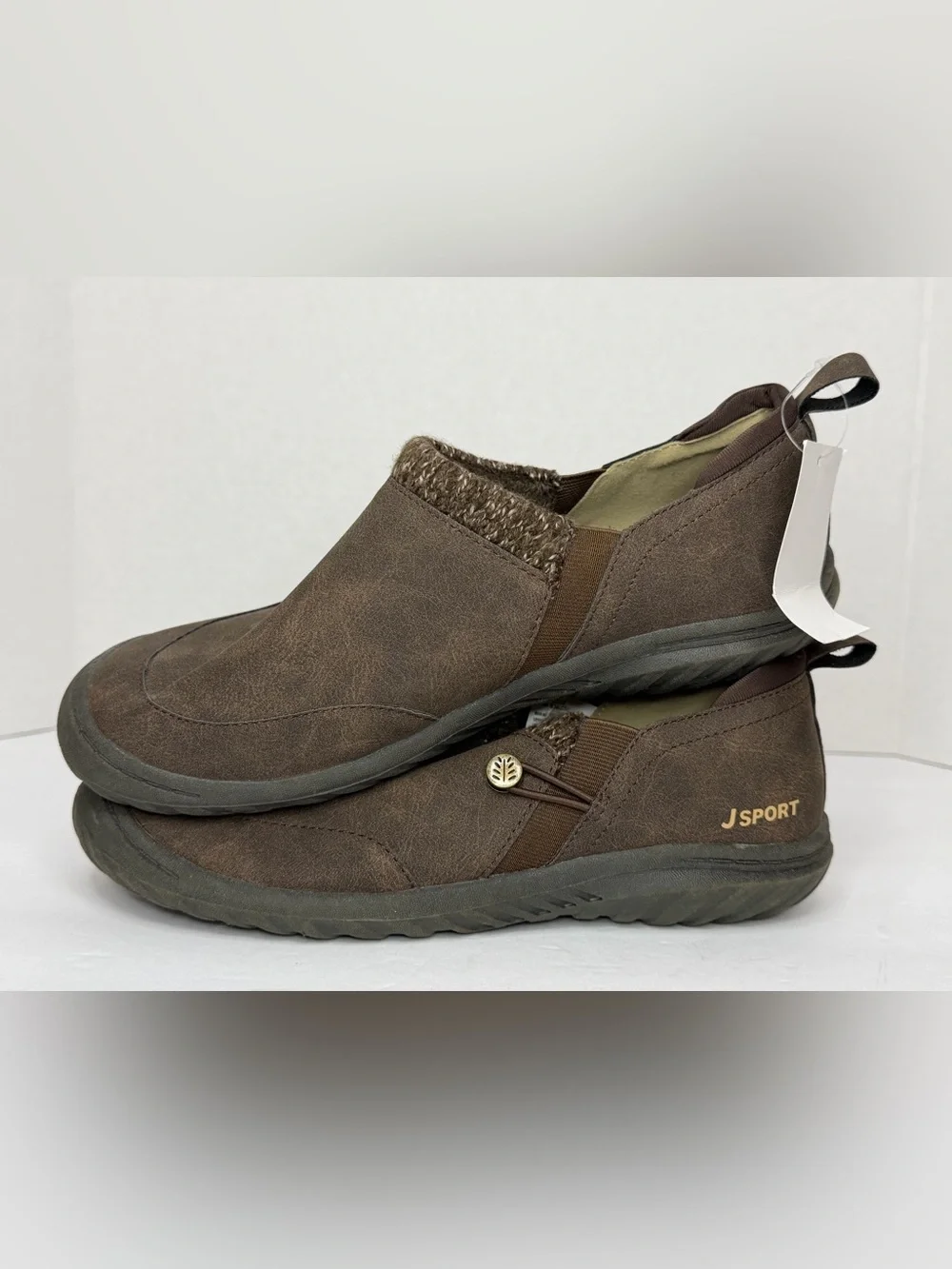 JSPORT Brown Slip On Comfort Shoes Memory Foam 7.5 NWT